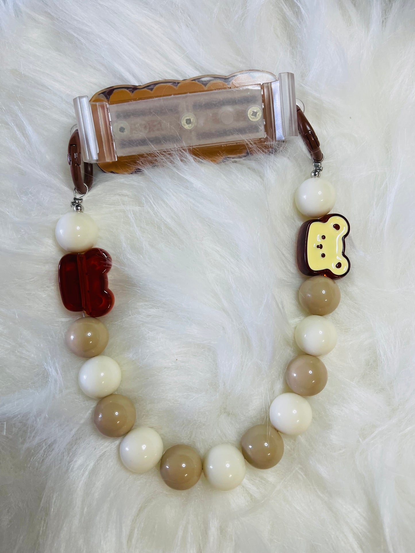Custom phone grip w/beaded strap