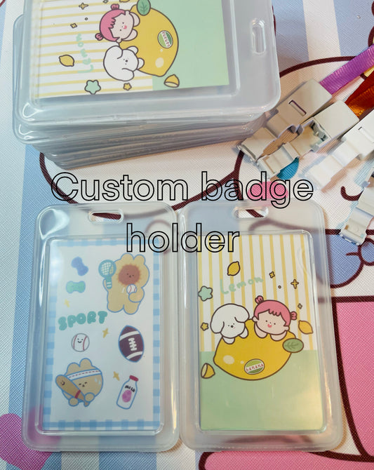 Custom badge holder w/lanyard
