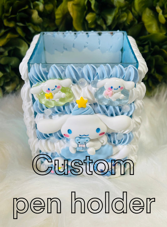 Custom pen/makeup brush holder